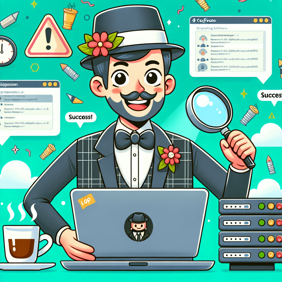 Bob configuring his quantum workflow on a cartoon laptop
