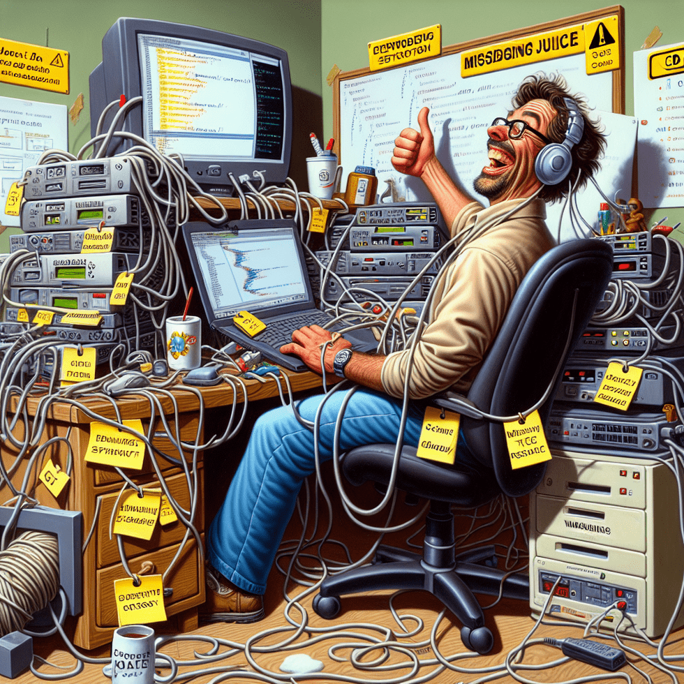 Bob configuring his quantum workflow on a cartoon laptop
